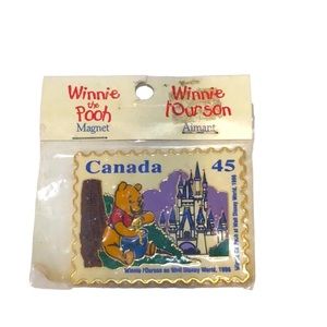 👠 Vintage Disney Winnie the Pooh Postage Stamp Magnet